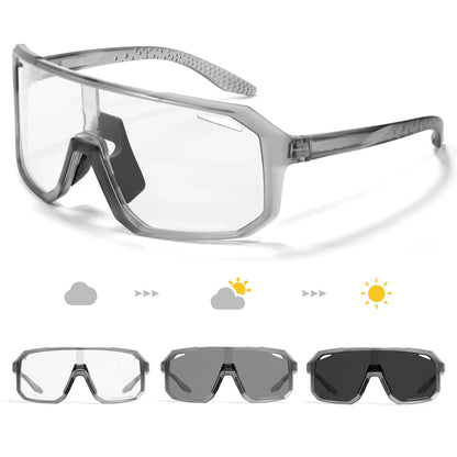 Scvcn New Men's UV400 Photochromic Cycling Sunglasses Women Sports Running Eyewear for Men Glasses Road Bike Bicycle Goggles