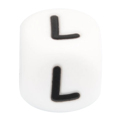 Lofca 100Pcs 12MM Silicone Letter Beads Silicone Beads Loose Beads Food Grade DIY Bracelet Necklace Pacifier Chain Accessories