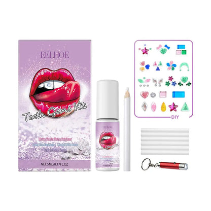 Tooth Jewelry Kit DIY Teeth Gems Set 7ml Glues Light Firm Reliable Clear Precious Stone Crystal Tooth Ornaments Jewellery