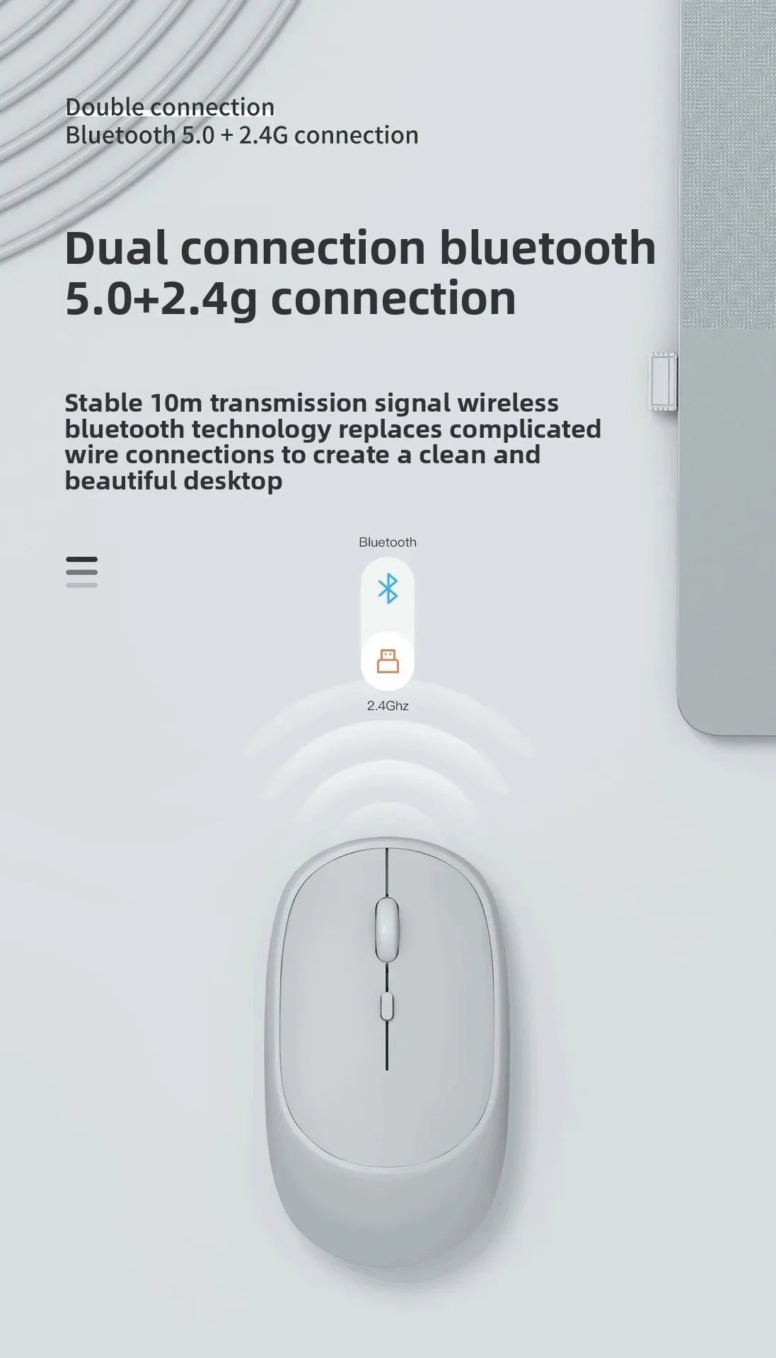 Wireless Mouse Rechargeable Mouse Gamer Dual Modes Bluetooth-compatible 2.4G Mice For Laptop Pad Tablet PC Macbook Mause