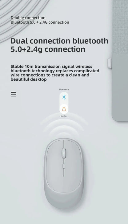 Wireless Mouse Rechargeable Mouse Gamer Dual Modes Bluetooth-compatible 2.4G Mice For Laptop Pad Tablet PC Macbook Mause