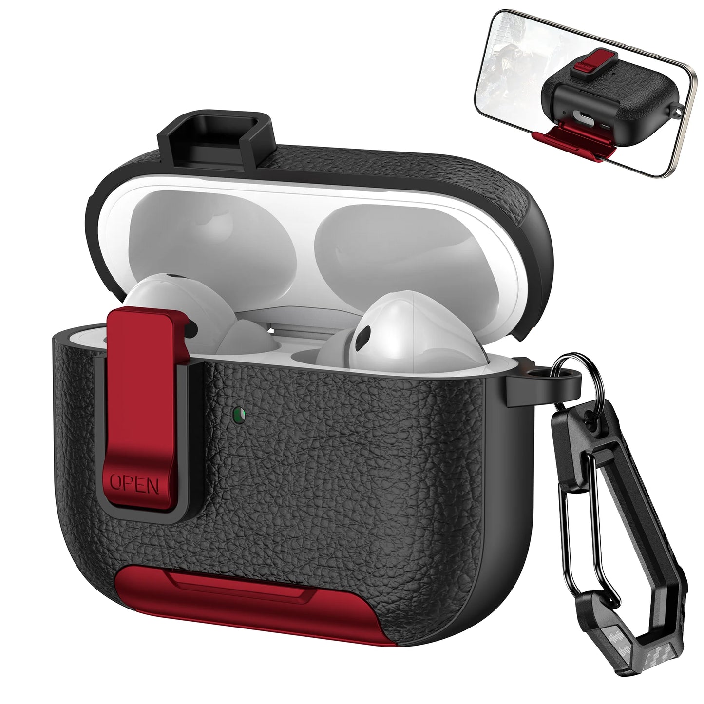 New Earphone Cover For AirPods Pro 3 3rd Generation Protective Case With Secure Lock Invisible Phone Stand Leather Texture Cover