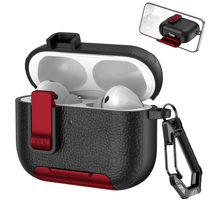 New Earphone Cover For AirPods Pro 3 3rd Generation Protective Case With Secure Lock Invisible Phone Stand Leather Texture Cover