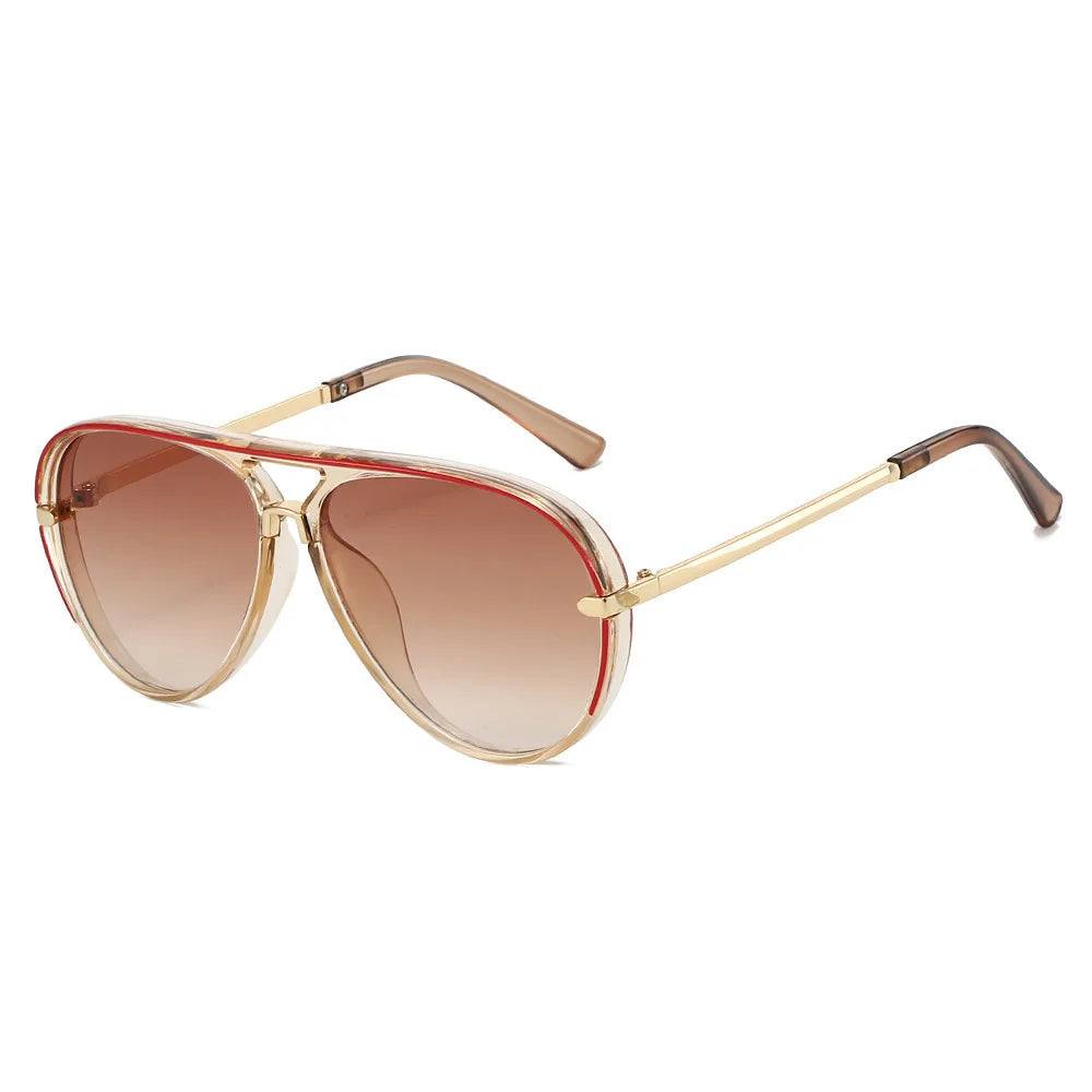 Trendy Oversized Pilot Sunglasses Women Men Vintage Retro Classic Designer Sun Glasses UV400 Protection Fashion Ladies Shades