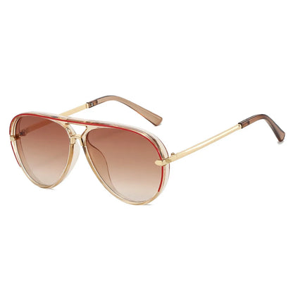 Trendy Oversized Pilot Sunglasses Women Men Vintage Retro Classic Designer Sun Glasses UV400 Protection Fashion Ladies Shades