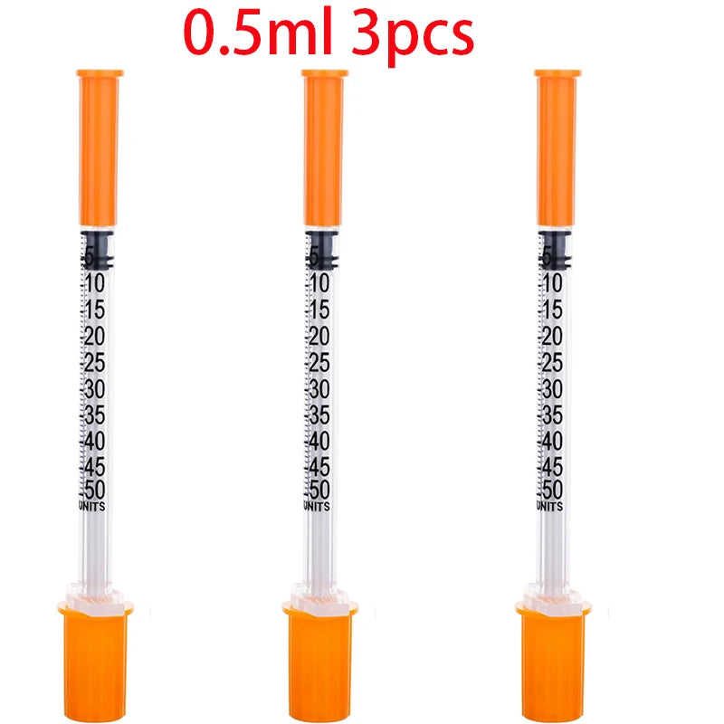45pcs/20pcs/3pcs 0.5/1ml Disposable Veterinary Syringes with Needles for Pets and Farm Animals