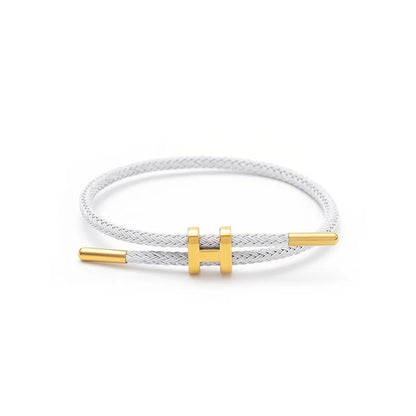 The multi-functional, fashionable and elegant H-buckle stainless steel rope women's bracelet is suitable for men's charming brac