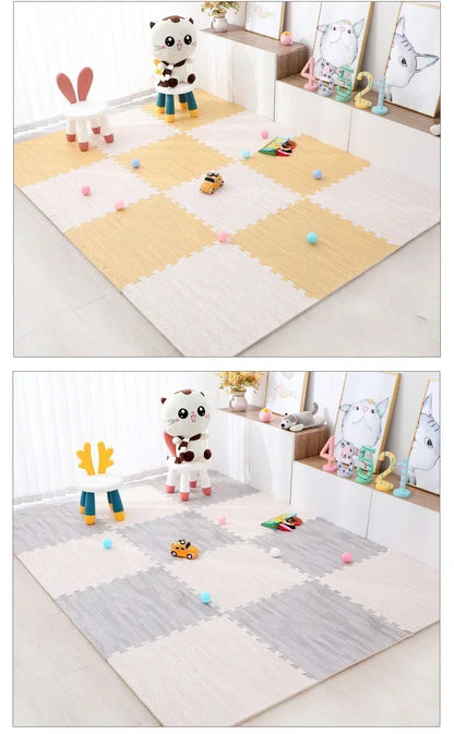 8/16Pcs Wood Baby Play Mat Floor Rug Thickened Foam Floor Children's Non-slip Crawling Pad Suitable for Living Room and Bedroom