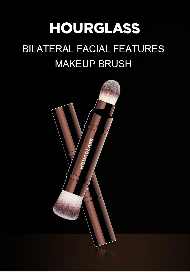 Hourglass Makeup Brush- No.15 Retractable Double-Ended Complexion Brush Soft Fiber Hair Fashion Design Single Face Brush