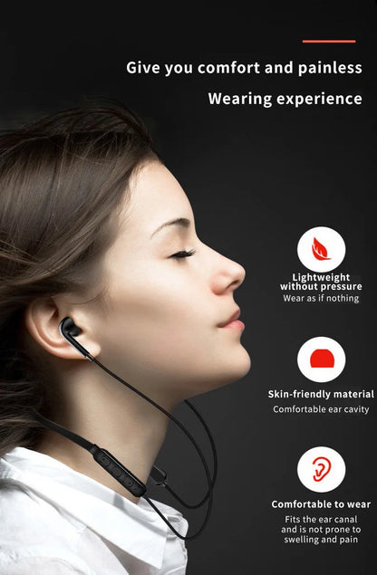 Wireless 9D Bluetooth-compatible 5.2 Headset NeckHanging TWS Stereo Noise Reduction Universal 5.0 Sports Headset with Microphone
