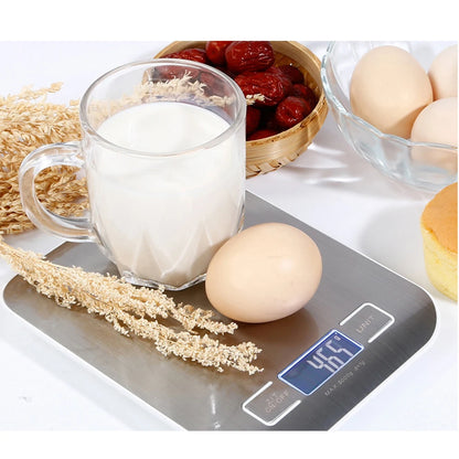 New 5kg/1g Portable Kitchen Scale Coffee Electronic Scale Stainless Steel Surface LCD Backlit Kitchen Food Scales Weighing Tool