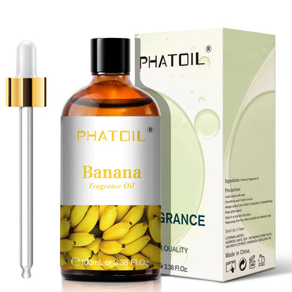 PHATOIL 100ml Fruity Fragrance Oil for Diffuser Candles Making -Coconut & Vanilla Strawberry Lemon Peach Aroma Essential Oils