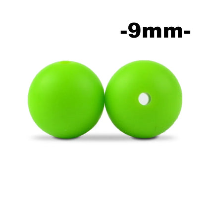 LOFCA 9mm 100pcs Silicone Teething Beads Teether Baby Nursing Necklace Pacifier Clip Oral Care BPA Free Food Grade Colorful