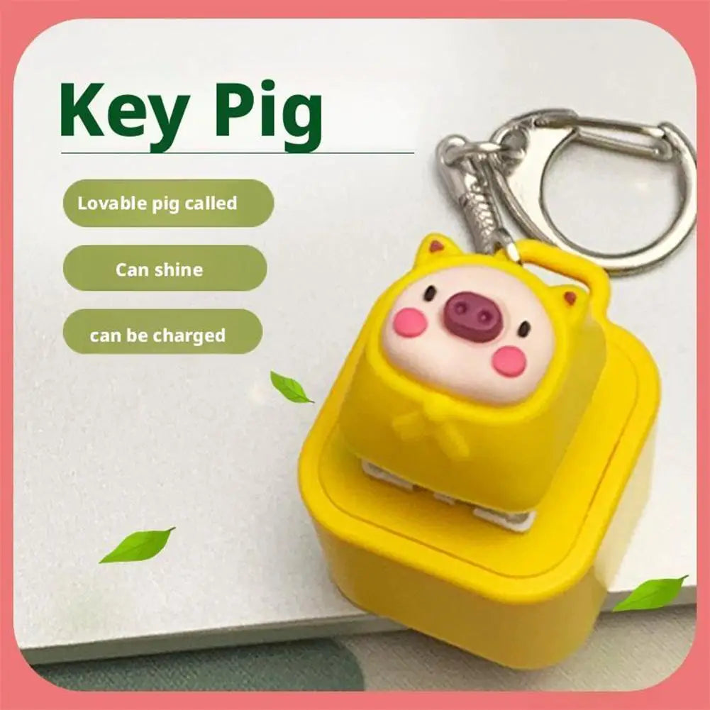 Croaking Frog Fidget Toy Keychain Rechargeable Frog Keychain with Sound & LED Lights, Funny Frog Keyboard Clicker Stress Relief