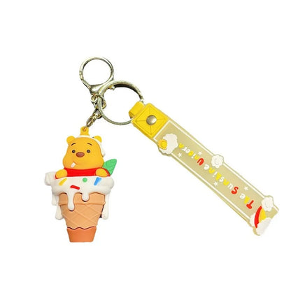 Ice Cream Cone Strawberry Bear Pooh Bear Cute Keychain