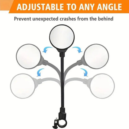 DOMEN Bicycle Rearview Handlebar Mirrors 360 Rotatable for Bike Motorcycle Bendable Hose Adjustable Wide Angle Rear View Mirror
