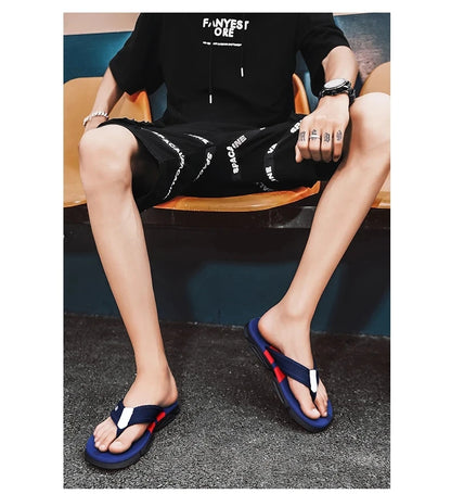 High Quality Fashion Men Flip Flops Summer Beach Flip Flops Men Casual Breathable Antiskid Beach Slippers Men Summer Outdoor