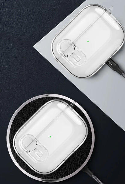 Transparent Crystal Wireless Bluetooth Earphone Case For Airpods Pro 2 2nd TPU Clear Switch Lock Cover For Funda Airpods 4 2024
