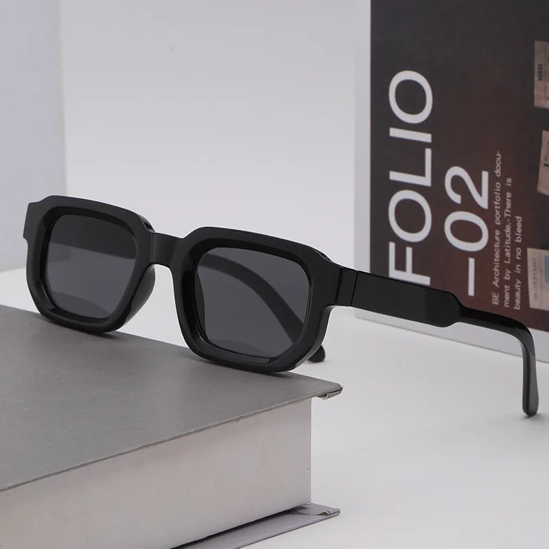 New Retro Rectangular Frame Sunglasses - Fashionable Retro Sunglasses With Uv400 Protection3007