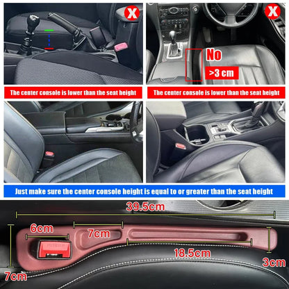2Pcs Car Seat Gap Filler Organizer PU Universal Car Seat Gap Anti-leak Stopper Strip Slot Seat Gap Storage Organizer Accessories