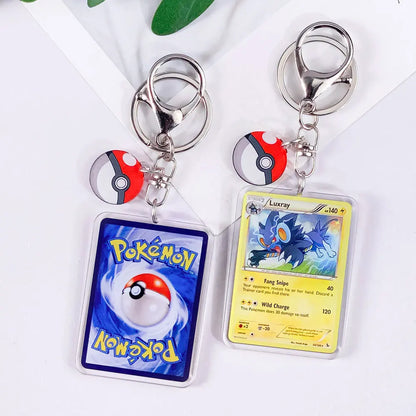 Pokémon Card Cute Acrylic Car Keychain Accessories Pikachu Charizard Gengar EeveeBag Charm Backpack Pendant Gifts For Friends
