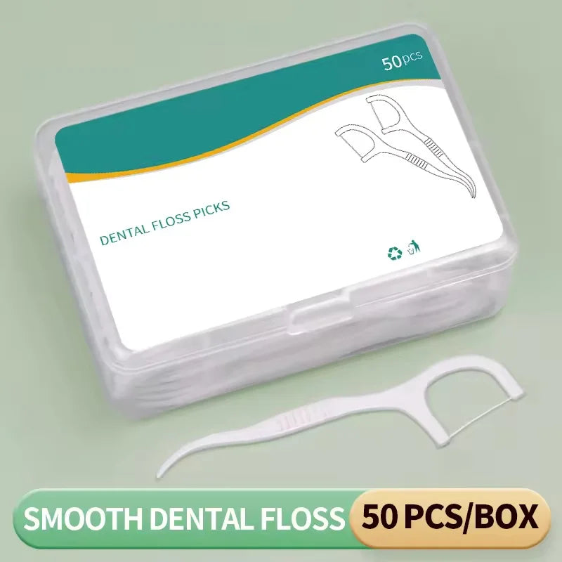 1/3/6/20 Box Portable Disposable Dental Floss Plastic Toothpick High-tension Dental Floss Stick Dental Floss Box ﻿Oral Care