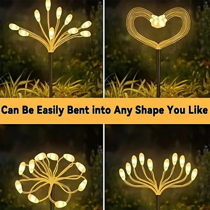 Solar Patio Lamp Solar Firework Sway Lights Outdoor Waterproof Flower Decor Atmosphere for Landscape Garden Yard