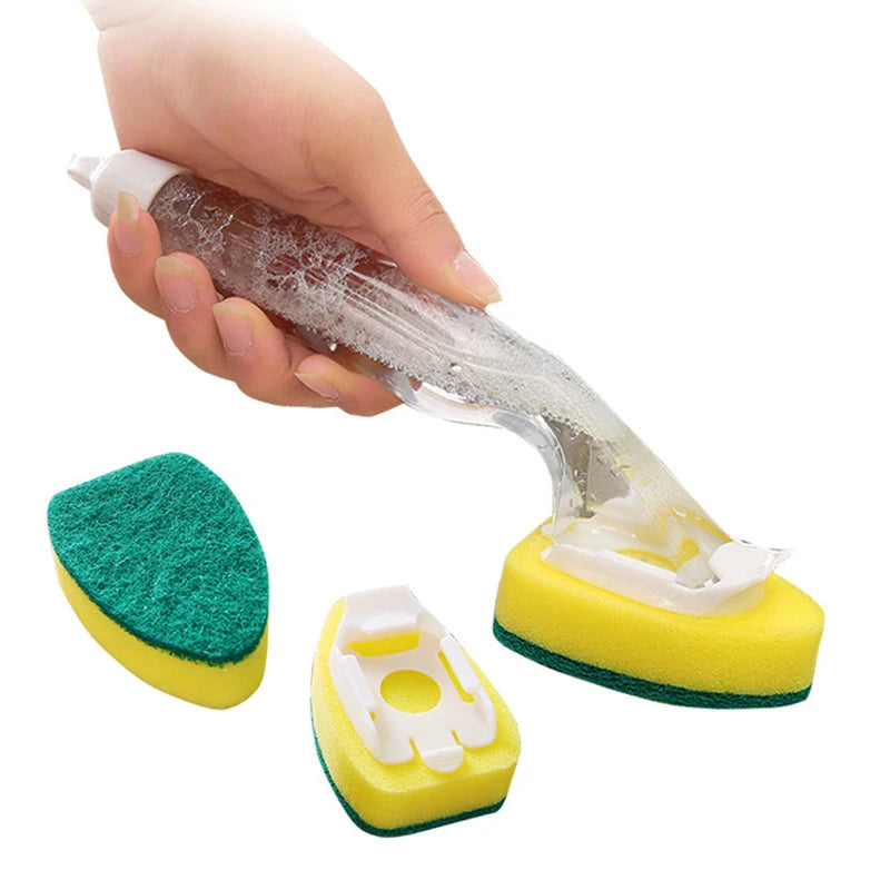 Dish Wand Soap Cleaning Brush Set Replacement Sponge Refill Liquid Washing Home Kitchen Sink Scrubber Cleaning Tool