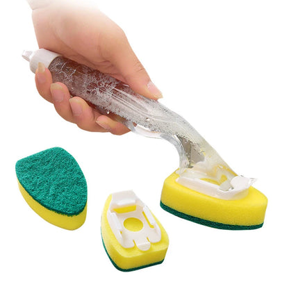 Dish Wand Soap Cleaning Brush Set Replacement Sponge Refill Liquid Washing Home Kitchen Sink Scrubber Cleaning Tool