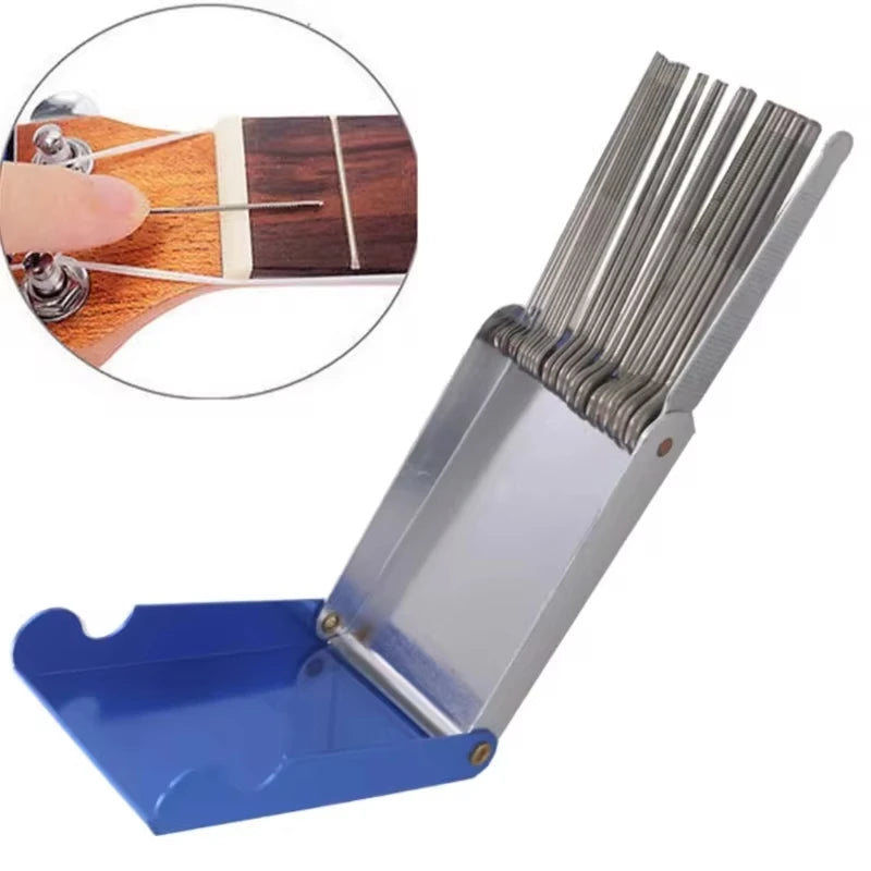 Miwayer Guitar Nut Saddle Polishing Grinding Guitar Files DIY Slotting File Kits Guitar File Kit Set Dual Cutting Luthier Tool