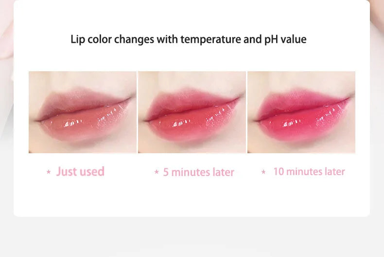 Temperature Color Changing Women Flower Lipstick Transparent Waterproof Moisturizing Crystal Jelly Pearlescent Lip Balm Cosmetic
