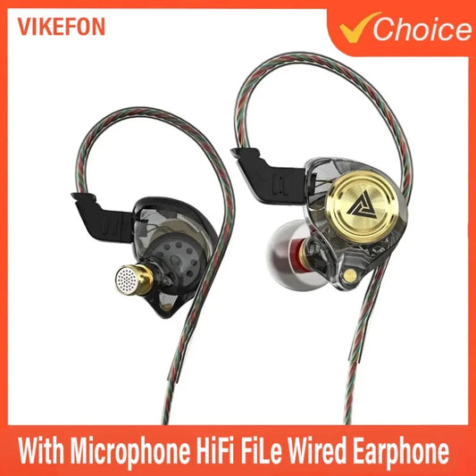 QKZ CK5 FiLe Wired Earphone with Microphone HiFi Music Earphone Professional Gaming And Sports Noise Cancelling Headphones