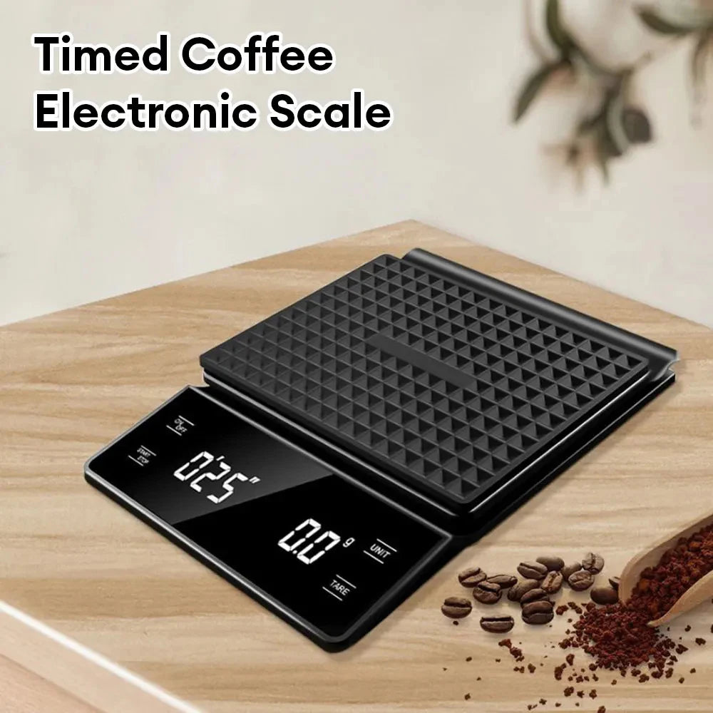 3kg/0.1g Coffee Scale with Timer Kitchen Tools Digital Multifunction Weighing Scale Pour Over Drip Espresso Scale LCD Display