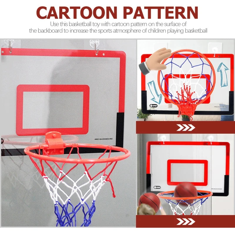 Indoor Children Safety Funny Game Kids Mini Home Exercise Basketball Hoop Set Wall Frame Stand Lifting Basket Hanging Backboard