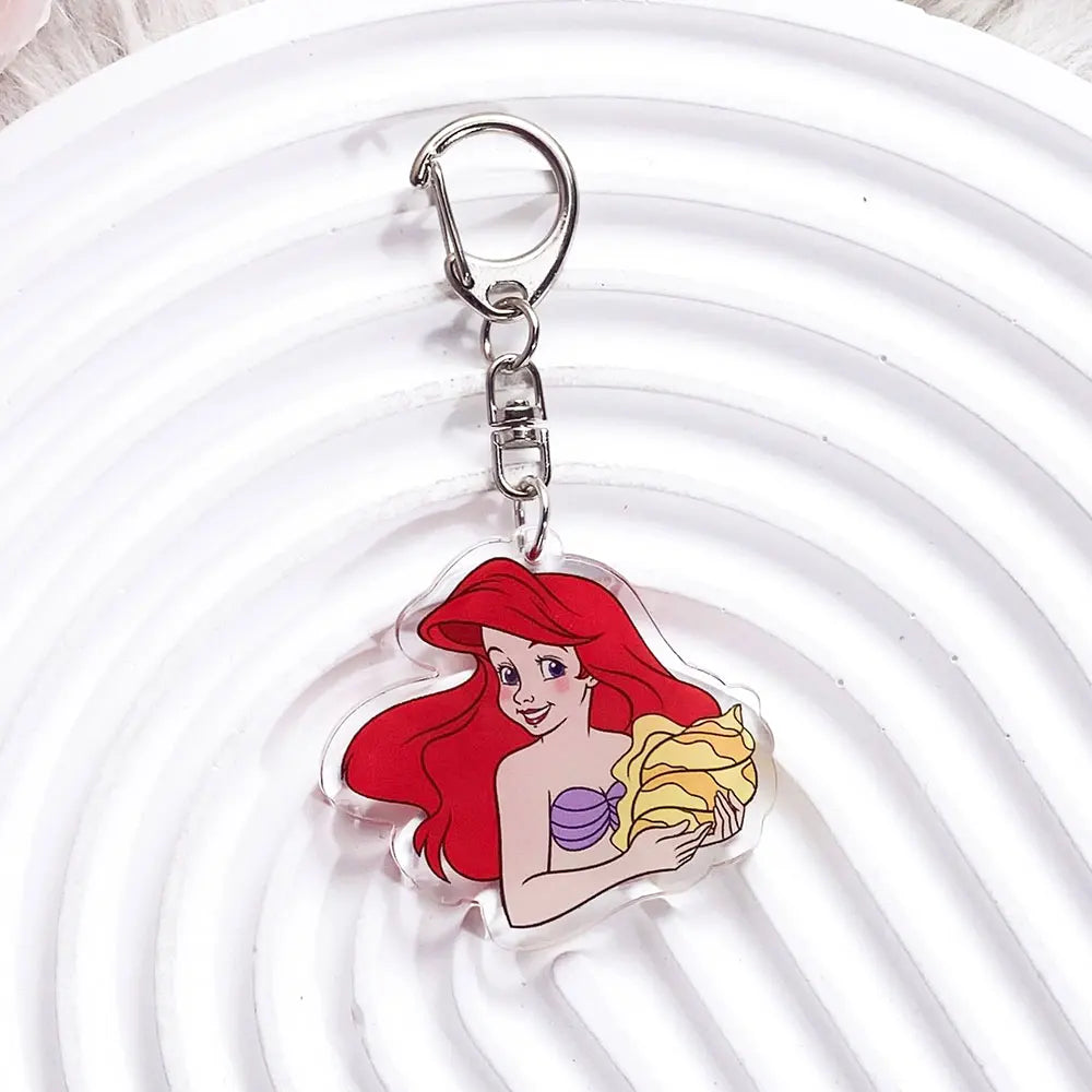 1/13Pcs Disney The Little Mermaid Ariel Ursula Acrylic Keychain Bag Charms Accessories Backpack Key Holder Keyring Fans Friends
