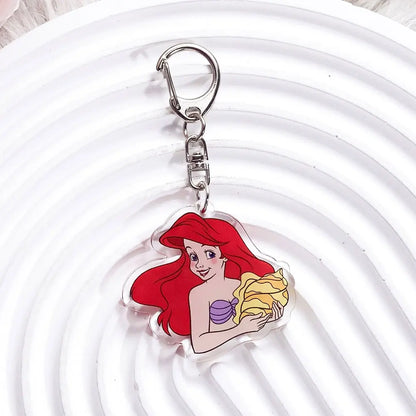 1/13Pcs Disney The Little Mermaid Ariel Ursula Acrylic Keychain Bag Charms Accessories Backpack Key Holder Keyring Fans Friends