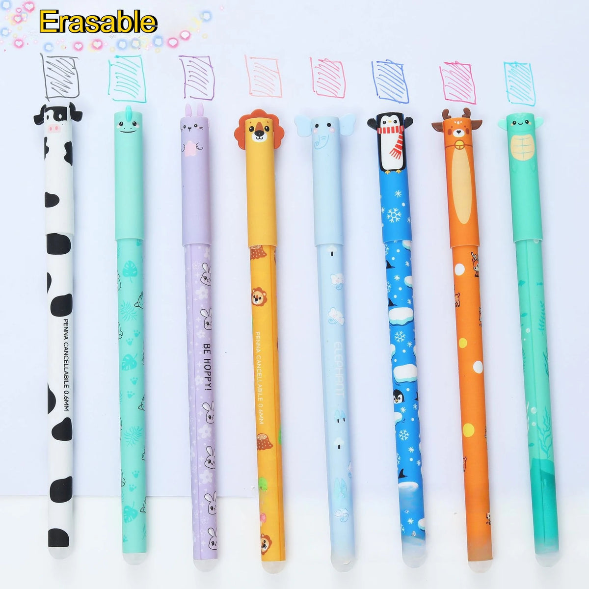 8/16pcs Animal-Shaped Erasable Pens for Journaling, Writing, Office Supplies, Gift Ideas, Office Stationery, Cute Writing Tools