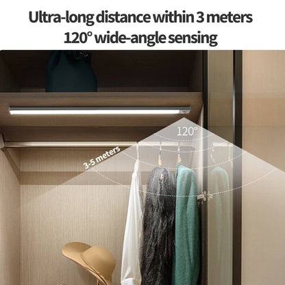 LED Ultra Thin Under Cabinet Lights Motion Sensor night light Wireless Rechargeable 3 Color Lamp Kitchen Closet Cabinet Lighting