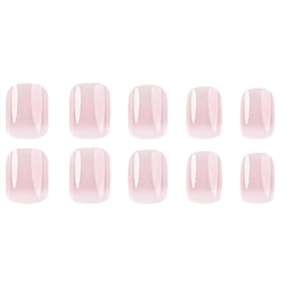 24 pieces of new French-style press-on nails (fashionable fake nail stickers), paired with 1 piece of jelly glue and 1 nail file