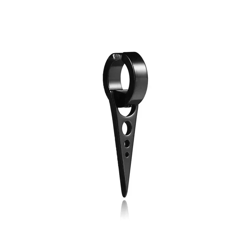 1 Pcs Clip On Hoop Earrings For Men Women Stainless Steel Fake Non Piercing Magnetic Dangle Earring Black Huggie Hoop