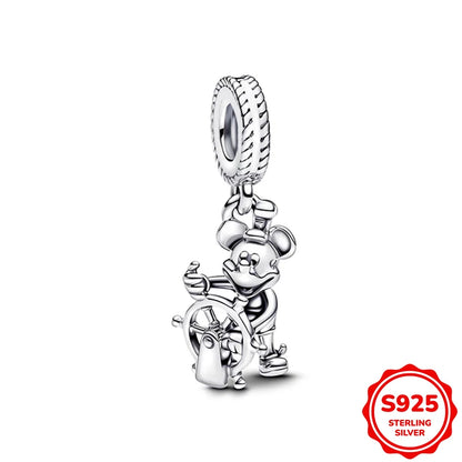 Hot Sale Charms Silver 925 Disney Pendant Beads Fits 3mm Bracelet Bangle Necklace For Women Luxury DIY Jewelry Making Fine Gifts