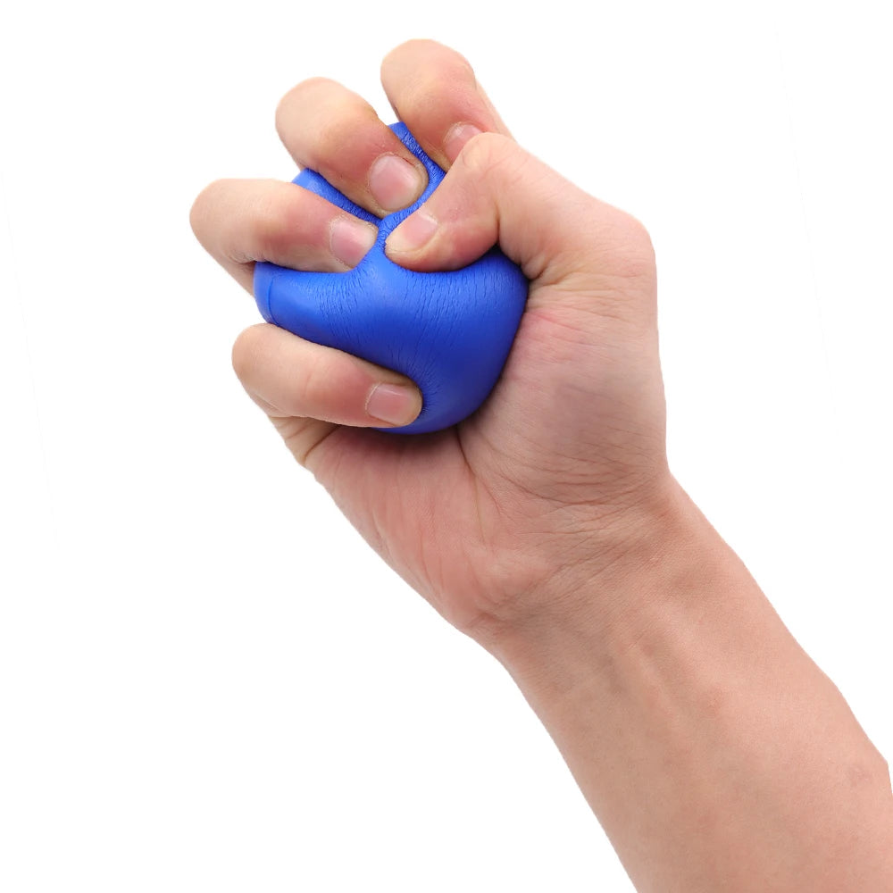 Hand Grip Strengthener & Massager Ball, Adult Therapy Rehab Gym Office Home Exercise Equipment, Soft Foam Stress Relief Gripper