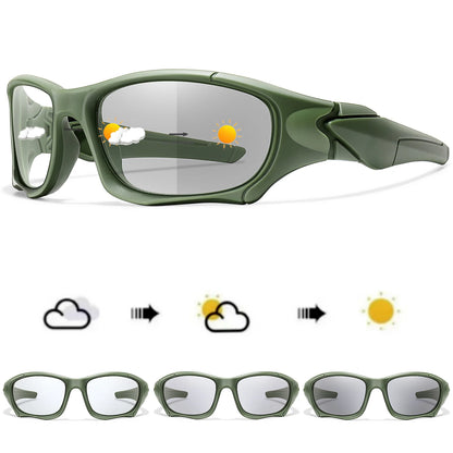 Photochromic Cycling Sunglasses Men Outdoor Sports Tactical Camouflage Goggles Vintage Driving Riding Fishing Windproof