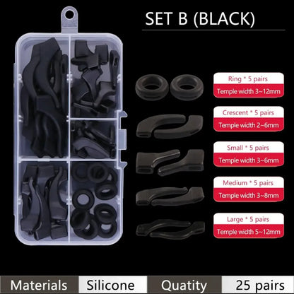 25 Pairs Eyeglasses Retainers Premium Silicone Anti-Slip Eyeglass Holder Comfort Ear Grip Hooks Protectors For Spectacle Eyewear