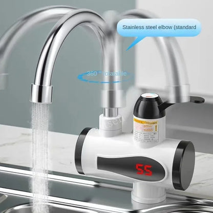 3000W Electric Kitchen Water Heater Tap Instant Hot Water Faucet Heater Cold Heating Faucet Tankless Instantaneous Water Heater