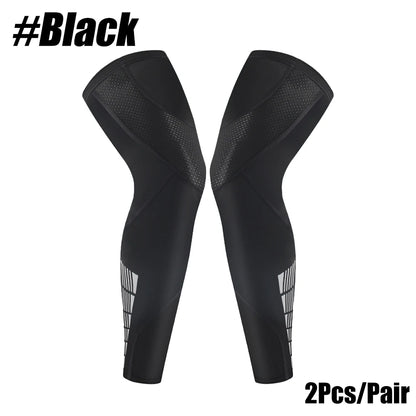 1 Pair Sports Leg Sleeves, Full Leg Compression Sleeve for Men and Women, Long Knee Sleeve with Anti-slip Silicone Strips