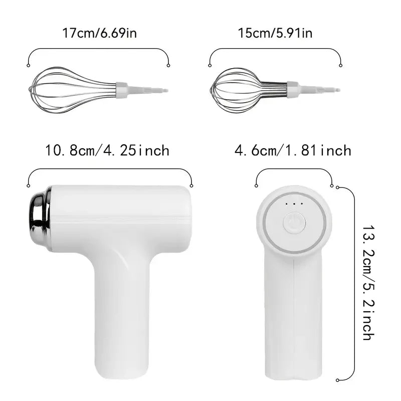 1 Portable electric mixer and mixer - USB charging, wireless, portable, lightweight, easy to use