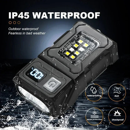 Mini USB Rechargeable LED Flashlight - Portable Super Bright Torch with Tail Magnet, Side COB Emergency Light & Camping Lantern