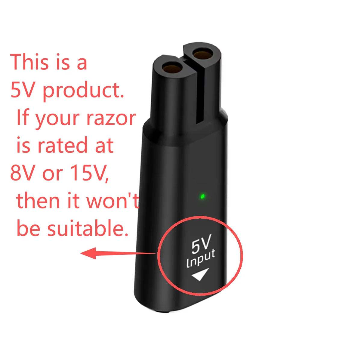 5V Type-C Shaver Adapter Charger Converter Compatible with Philips One Blade QP2724 QP2834 QP4530 QP1924 Portable Type-C Shaver
