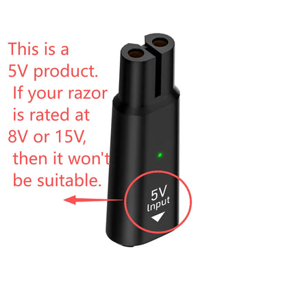 5V Type-C Shaver Adapter Charger Converter Compatible with Philips One Blade QP2724 QP2834 QP4530 QP1924 Portable Type-C Shaver